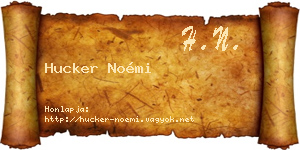Hucker Noémi névjegykártya